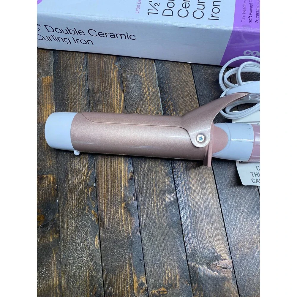 Conair Double Ceramic 1 ½-Inch Curling Iron White/Rose Gold CD703L